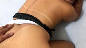 She flashes her big ass and I devour her pierced pussy!