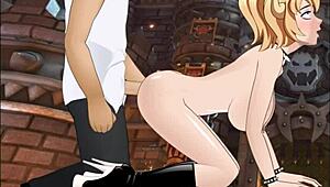 Bowsette in a hentai porn game scene.