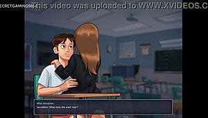 summertime saga 06 - busty teacher gets banged hard in classroom