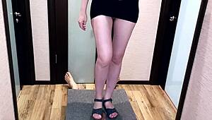 girl in sandals rubs cock on milking board pov with mistress annycandy and painboy