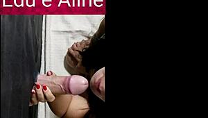 I watch my wife aline suckin at the glory hole and takin cum, it's hot!