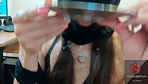 i feed my submissive latina with abundant semen from big cock in domination scene close up