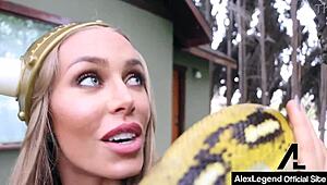 Just chilling with Minotaur Alex Legend banging Viking Nicole Aniston.