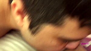 boldly licking snickers bar straight from petite mexican slut's pussy