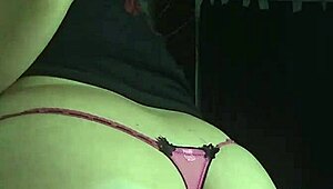 Pornstar shows off big ass during sensual masturbation and massage session.