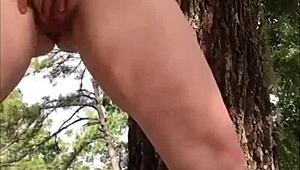 This naughty slut flashing outside in cute panties! 😜