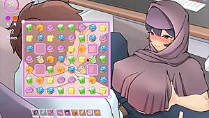 Aku Dapat Titjob Bos Muslim di Bawah Meja Game Hentai MILF Tsundere