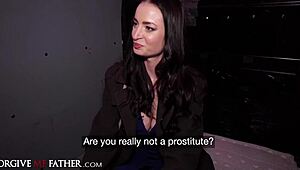 Cheating Big Tits Babe in Stockings Picked Up. Fucked Hard in Van by Stranger.