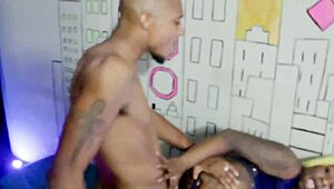 Alphonzo Layz rips clothes off the ebony stripper and fucks her big ass in the club.