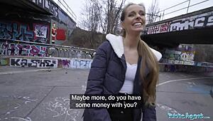 Man, Public Agent Kinuski rides a big Spanish cock outdoors!