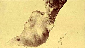 Vintage Erotic Illustration Showcases Retro Comic Style with Antique Anime Hentai Elements