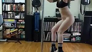 Black and White Skirt Teases with Sexy Strip