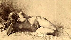 Vintage Erotic Illustration Showcases Retro Comic Style with Antique Anime Hentai Elements