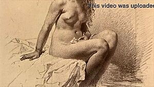 Vintage Erotic Illustration Showcases Retro Comic Style with Antique Anime Hentai Elements