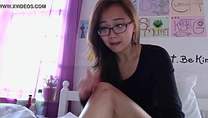 I'm sharing my vlog with you, featuring asian teen Harriet Sugarcookie with big tits and glasses in amateur style. It's a wild ride with 18-19 yo vibes!