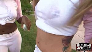 Evasive Angles shows toys sliding into moist vaginas. Tattooed, pierced nipple ladies reach wild orgasms! 😈