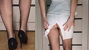 Milf Strips Panties During New Year's Eve Party