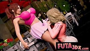 Futa3dx big dick futa bangs blonde on terrace
