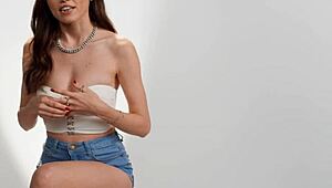 Petite Brunette Maya Woulfe Explores Orgasm in Solo Scene