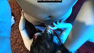 Latina Milf's Taboo Blowjob On Big Ass In Ecuador Shirt While Watching Match