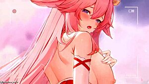 yesui yae miko teases in steamy hentai anime cartoon scenes. watch her seductive moves unfold.