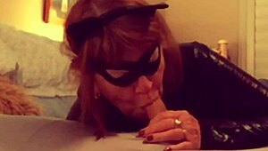 Hey, check out Catgranny sucking Batman's big cock deepthroat style