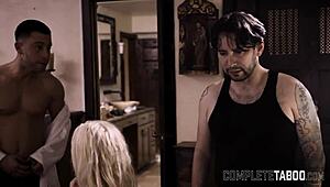 Teen gets wild in a taboo threeway with intense action.