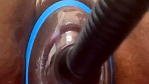 Damn, D Kitkat works that pumping machine and dildo like a pro!