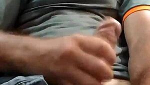 Watch this mature soloboy stroke himself hard in steamy massage session!