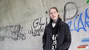 german scout grabs crazy tattooed lisa rocketcock for casting