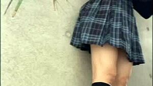 amateur japanese girl hides for outdoor blowjob and hard doggy