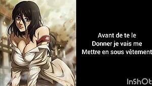 joi with pieck fingering herself while giving instructions