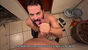 Bearded man sucking 41 cocks in blowjobs 30 to 35, full video of intense pleasure