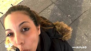 fan bangs lilly lil with outdoor creampie and hard oily anal