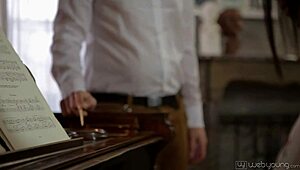 Piano Makes Her Pussy So Wet!