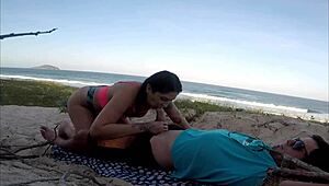 African beauty sumaya ganesha fucks on beach for car help, cumshot