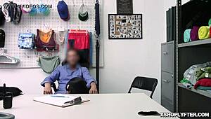 watch jenna fox's big tits bounce while the security officer fucks her over the desk?