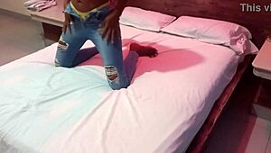 Skinny Hijastra Seduces Dirty Padrastro with Homemade Video for Gamer Laptop, Then He Sends Clip Banging Madrastra Standing Slow