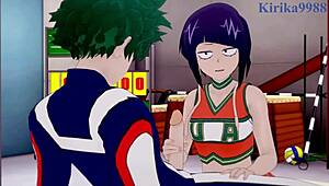 tsuyu asui and kyoka jiro and izuku midoriya intense sex - my hero academia hentai