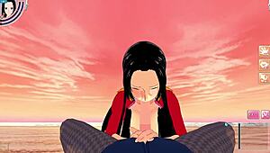 one piece boa hancock in a male pov 3d hentai anime game video from koikatsu