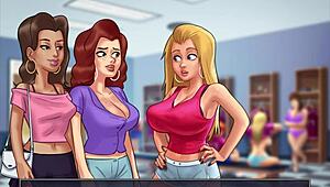 Wild gameplay in Summertime Saga Part 41! Big tits and riding action heat up. 😍