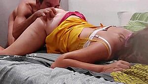 White Milf in Yellow Satin Dress Dominates Deepthroat Action