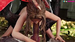 Aerith Serves 2 Werewolves With Deepthroat and Anal in Final Fantasy 3D Animation. Wanna Watch This Wild Ride? 😈