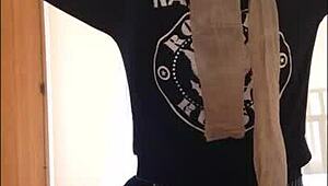 With stockings on my face I look like a pig with a snout