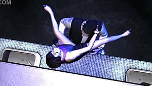 Watch Luis grab that Asian babe Kay Hartman for wild club bathroom banging!