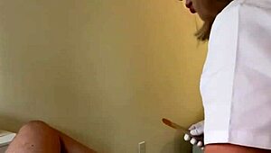 I depilate my fave client's dick, then oops, he fucks my assistant