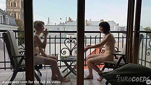 marissa teases olga with strip then hard lesbian action