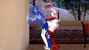 tsubasa kazanari, maria, and chris yukine dive into wild lesbian and futanari sex. intense symphogear hentai unfolds!