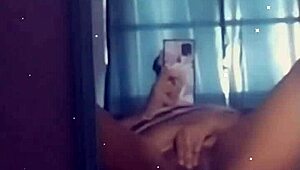 Hey, wanna see my sexy black goddess ass in the mirror? Check this bedroom show-off
