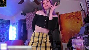 flexible milf nympho dances provocatively with tattooed emo girl next door